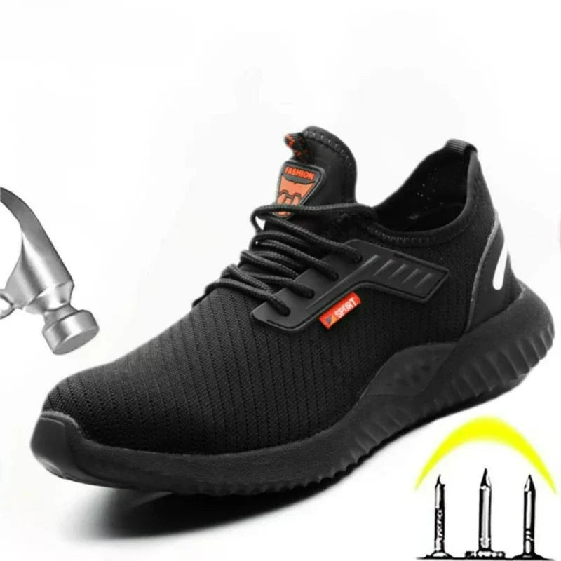 Work Men Safety Shoes Indestructible Steel Toe Shoes Puncture-Proof Anti-Smash Boots Protective Safety Boots Breathable Sneakers