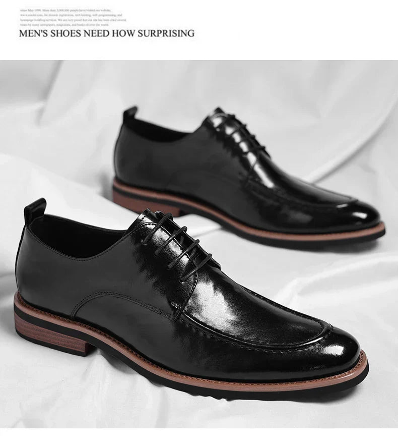 Men's Oxford Derby Dress Shoes Business Formal Casual Party Footwear Comfortable New Fashion Solid-Color Sneakers