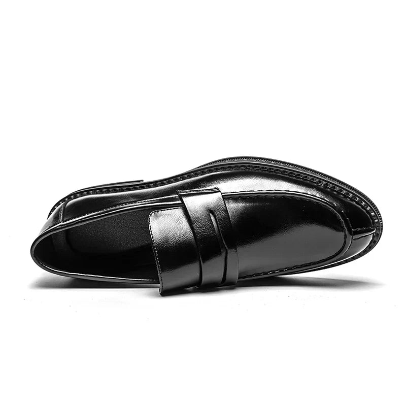 Premium Silver Business Shoes Men's Oxford Shoes Leather Brand Loafers Slip on High Quality Wedding Loafers Soft Sole Dress Shoe