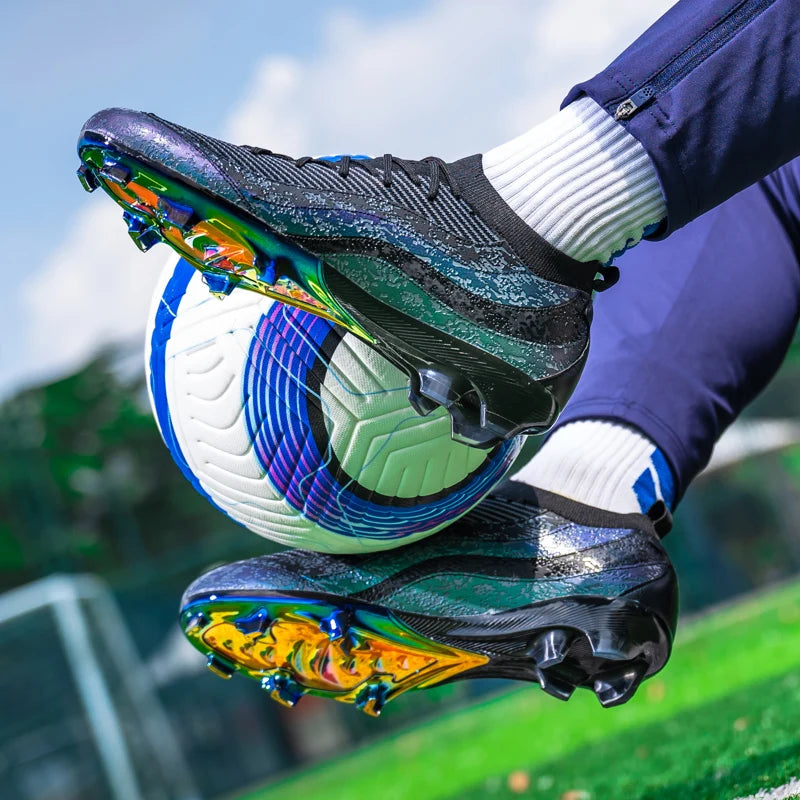 Men's Football Shoes High Quality Soccer Field Cleats Fast Football Tennis Boots Electroplated Sole Soccer Society Sneakers New