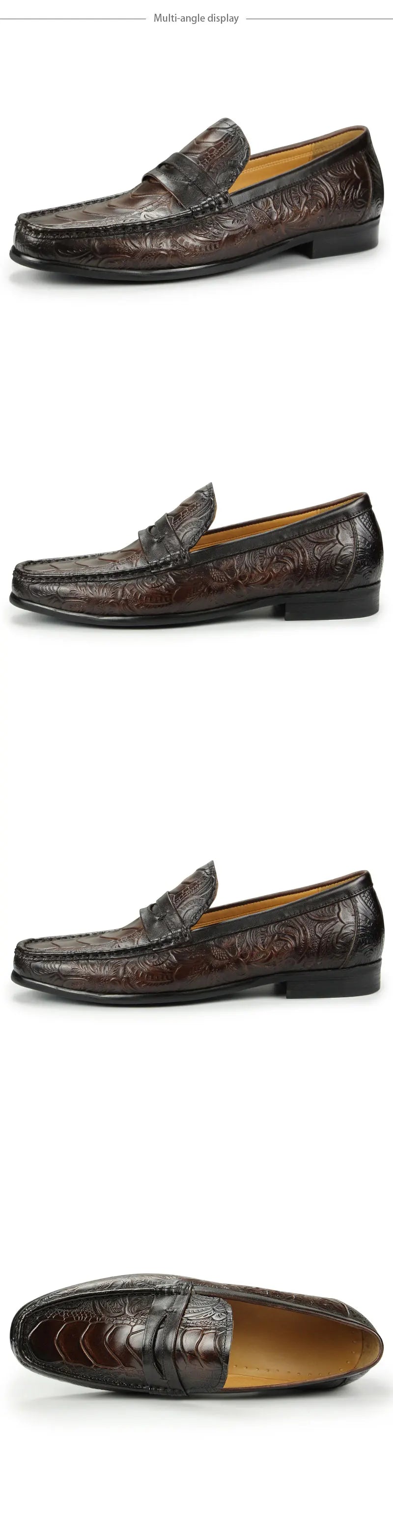High Quality Casual One-step Loafers Genuine Leather Classic Leather Shoes Gentleman Dress Shoes Vintage Sapato Social Masculino
