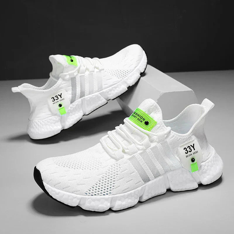Breathable Mesh Men Shoes Trendy Lightweight Walking Flats Plus Size Male Tennis Sneakers Outdoor Running Fitness Shoes 2024