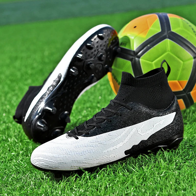 Men/Women Professional Soccer Cleats Anti-slip FG Studded Football Boots Breathable Training Shoes