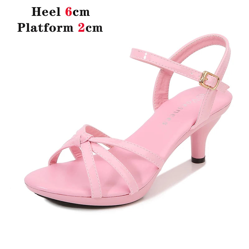 Voesnees Sandals Women Shoes  Size 43 Thin Heels Summer Naked Color Peep Toe High Heels Sexy Nightclub Party Slides Heels Shoes