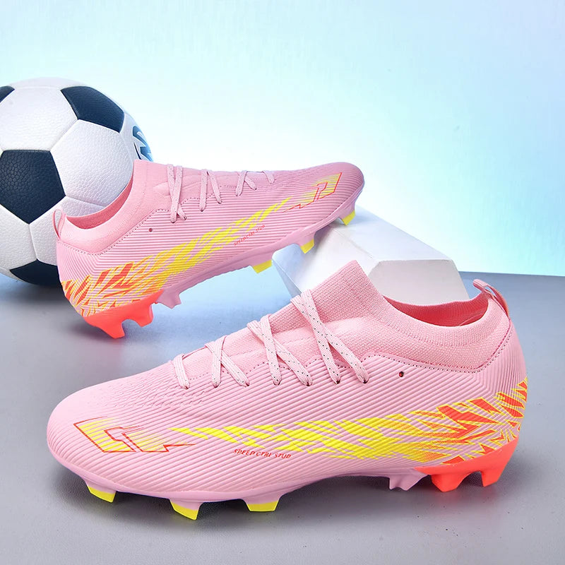 NEW Without-lace Mens Soccer Shoes Boys Training Non-Slip Turf Soccer Cleats TF/FG Football Sneakers Chuteira Campo 35-45