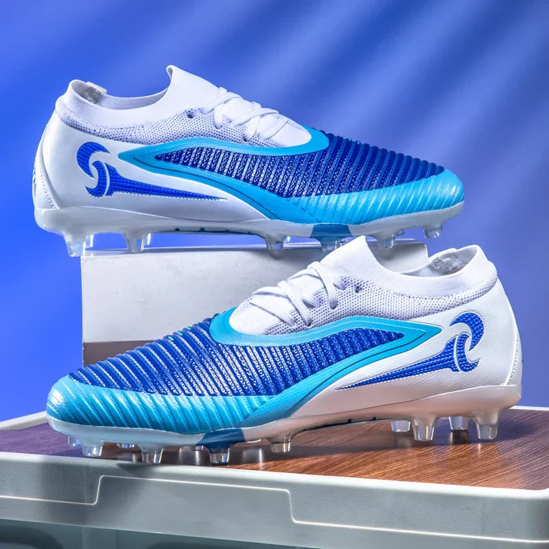 New Men Football Boots Outdoor Sport Boys Long Spikes Non Slip Breathable Match Training Cleats Soccer Shoes Adult Comfortable