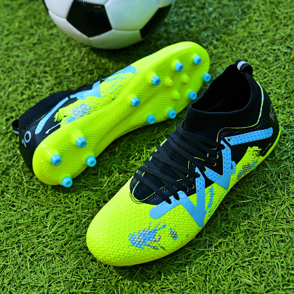 Firm Ground AG FG Soccer cleats Hard TPU Plate Long Sharp Stud Adult Natural Grass Competitive Match Sneakers