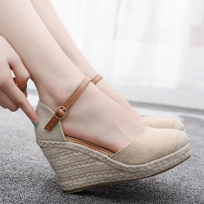 Shoes for Women Summer Fashion Sandals Platform Women Wedges High Heel Casual Ankle Strap Sandals Comfortable Zapatos De Mujer