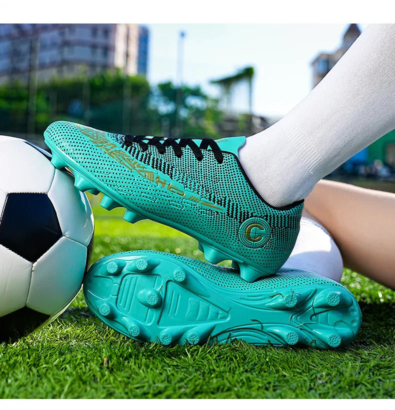 Large Size FG/TF High Quality Mens Soccer Shoes Non-Slip Turf Soccer Cleats for Kids Training Football Boots Chuteira Campo 48