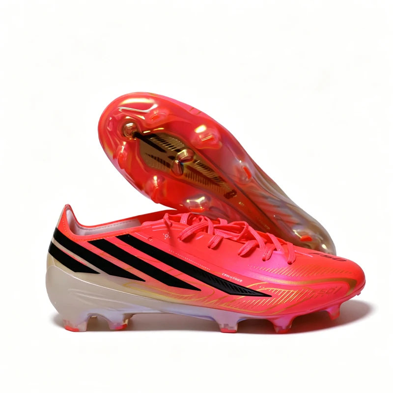 Pink F50-WC Mens Football Boots Training Studded Fast Soccer Cleats Outdoor Non Slip Football Shoes Chuteira Campo 36-45