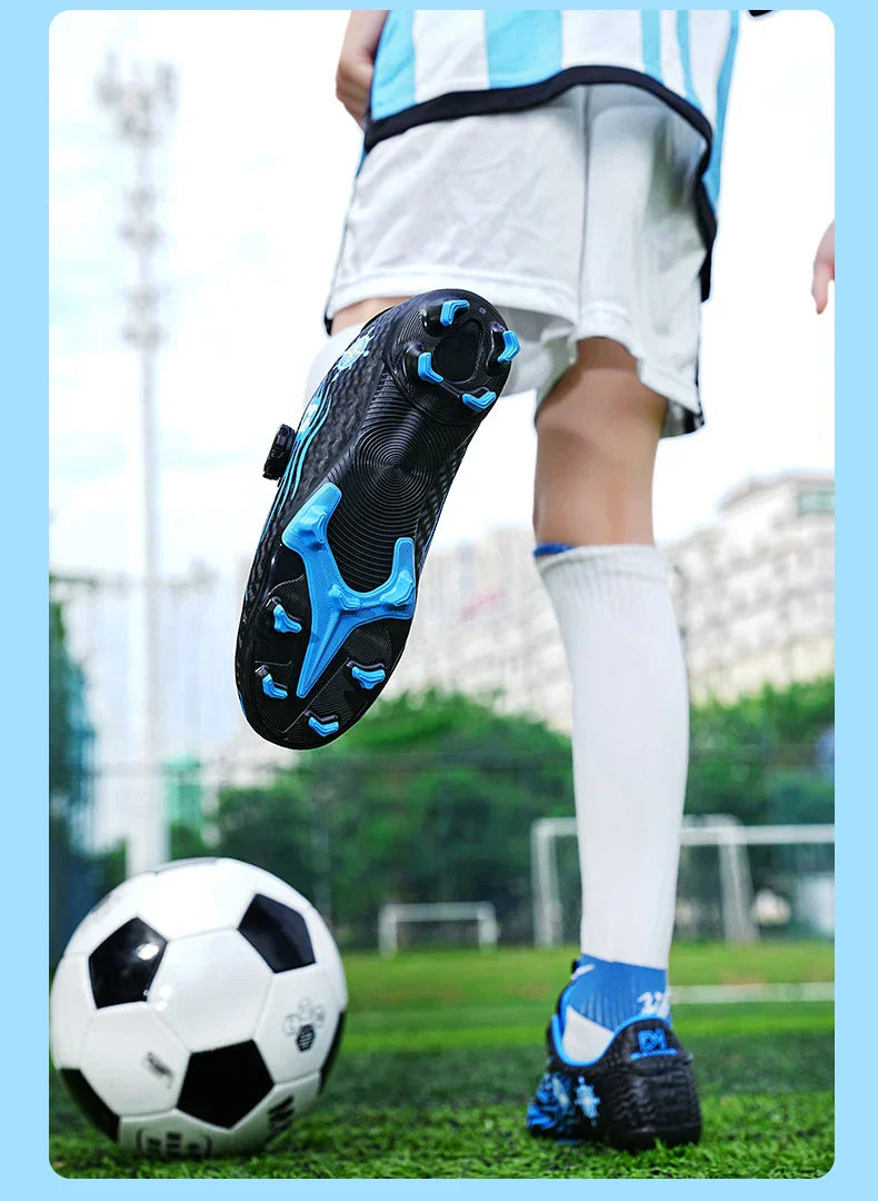 Kids Turf Soccer Cleats Children Football Shoes Breathable Lightweight Training Sneakers Non-Slip Athletic Sport Boots Boys Girl