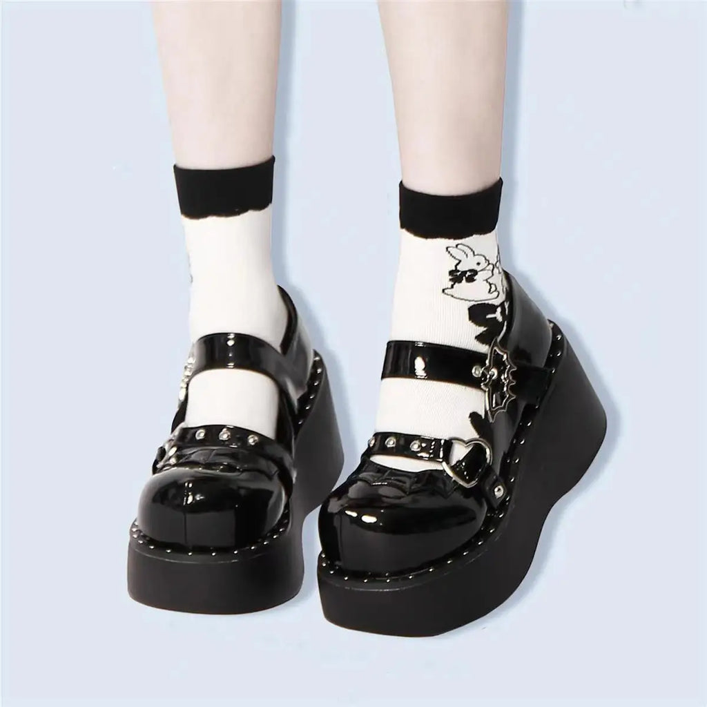 Women's Shoes Woman Spring Summer Lolita Mary Jane Platform Pumps on Heels Wedge Sandals Kawaii Cute Casual Cosplay Girls