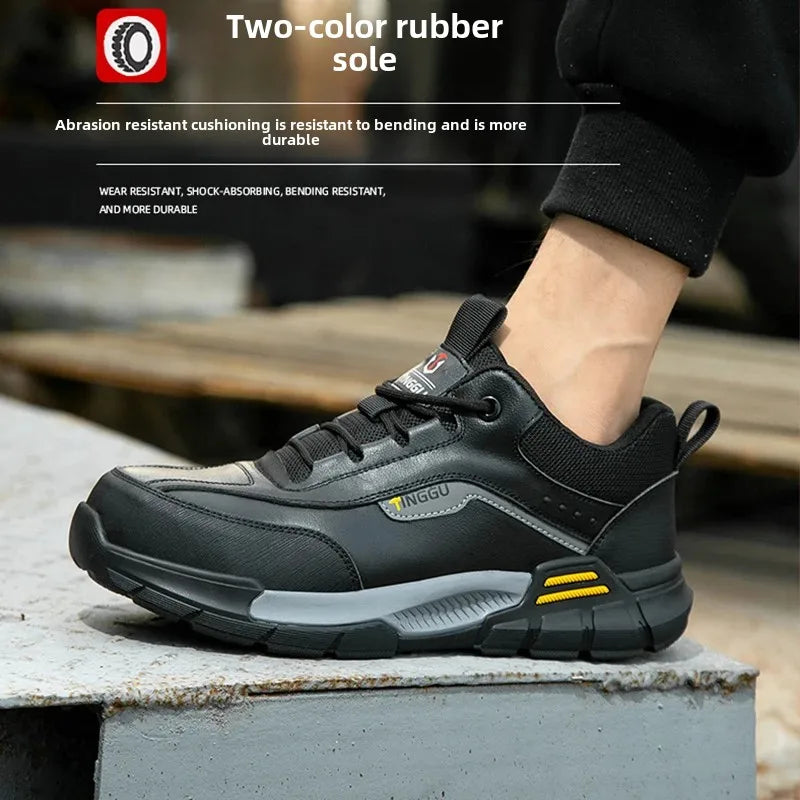 New Fashion 2025 Genuine Leather Insulation 10KV Work Safety Shoes Indestructible Multifunctional Sneakers Waterproof Male Boots