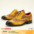 2026 new ostrich leather pattern men's genuine leather formal wear handmade cowhide Fashion casual business leather shoes