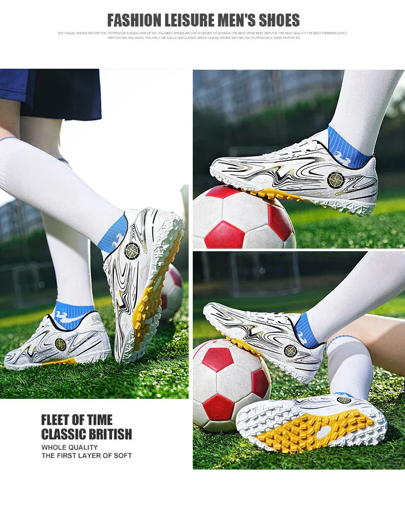 Men's football shoes with stud pattern for men, women, children, boys, teenagers, sports sneakers, outdoor training shoes