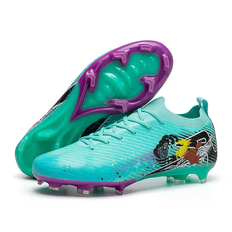New Men Football Boots Soccer Cleats FG Non-Slip Training Shoes Soccer Shoes Long Spikes Match Ultralight Outdoor Drop Shipping