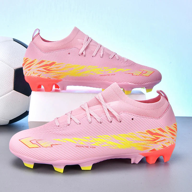 NEW Without-lace Mens Soccer Shoes Boys Training Non-Slip Turf Soccer Cleats TF/FG Football Sneakers Chuteira Campo 35-45