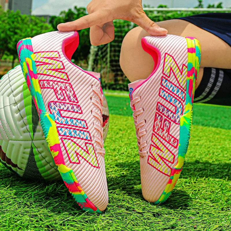 New Men Football Boots Adult Training Sport Soccer Shoes Cleats Boys Outdoor Long Spikes Non Slip Breathable Match Comfortable