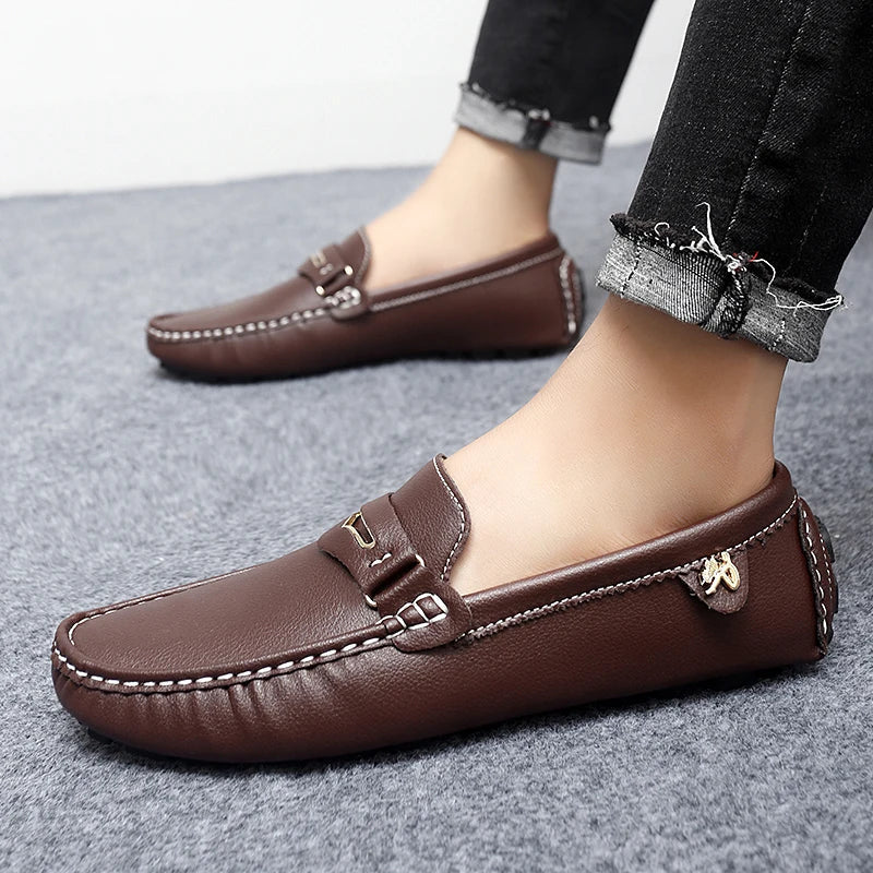 Formal Italian Shoes Men Handmade Leather Loafer Driving Flats Slip-on Casual Shoes Luxury Comfy Moccasins Dress Shoes for Men