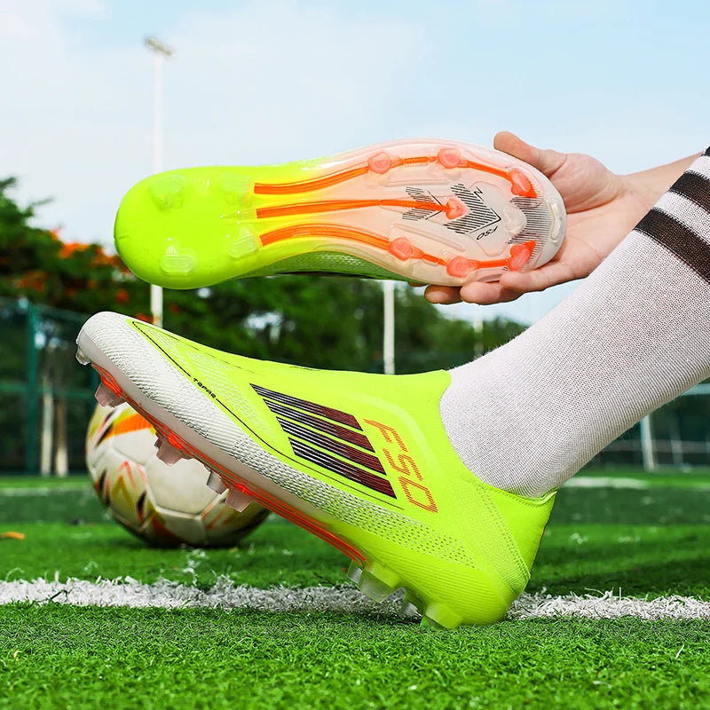Men Breathable Soccer Shoes Cleats Drop Shipping Match Sport FG Ultralight Football Boots Training Long Spikes Indoor Sneakers