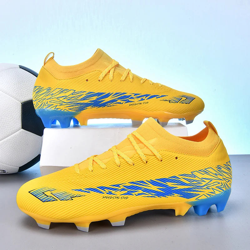 NEW Without-lace Mens Soccer Shoes Boys Training Non-Slip Turf Soccer Cleats TF/FG Football Sneakers Chuteira Campo 35-45