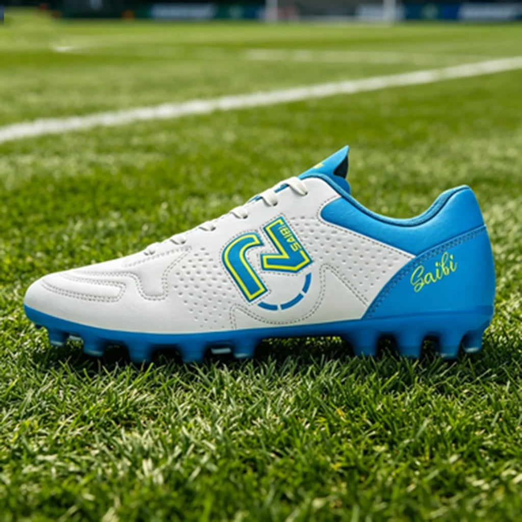 AG FG Soccer Shoes Reinforced PU Fabric TPU Wear Resistant Sole Non-slip Design for Youth Field Training