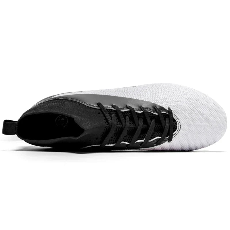 Black Men Soccer Shoes AG/FG Cleats Training Football Boots For Men High Ankle Sport Shoes Kids Adults Sneakers 35-45