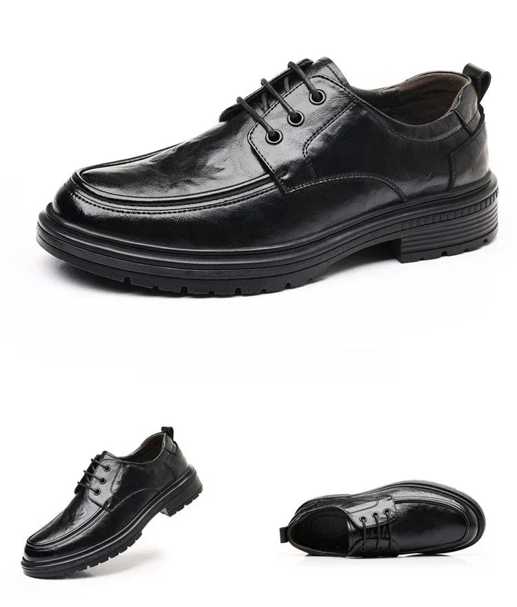 2026 Spring Autumn New Dress Shoes for Men Lace Designer Fashion Leather Shoes Male Black Business Casual Platform Shoe Man