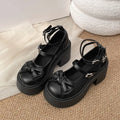 Spring Platform Thick Bottom Women Lolita Mary Jane Shoes Butterfly-knot Buckle Strap Shoes Ladies Elegant Heel Dress Pumps