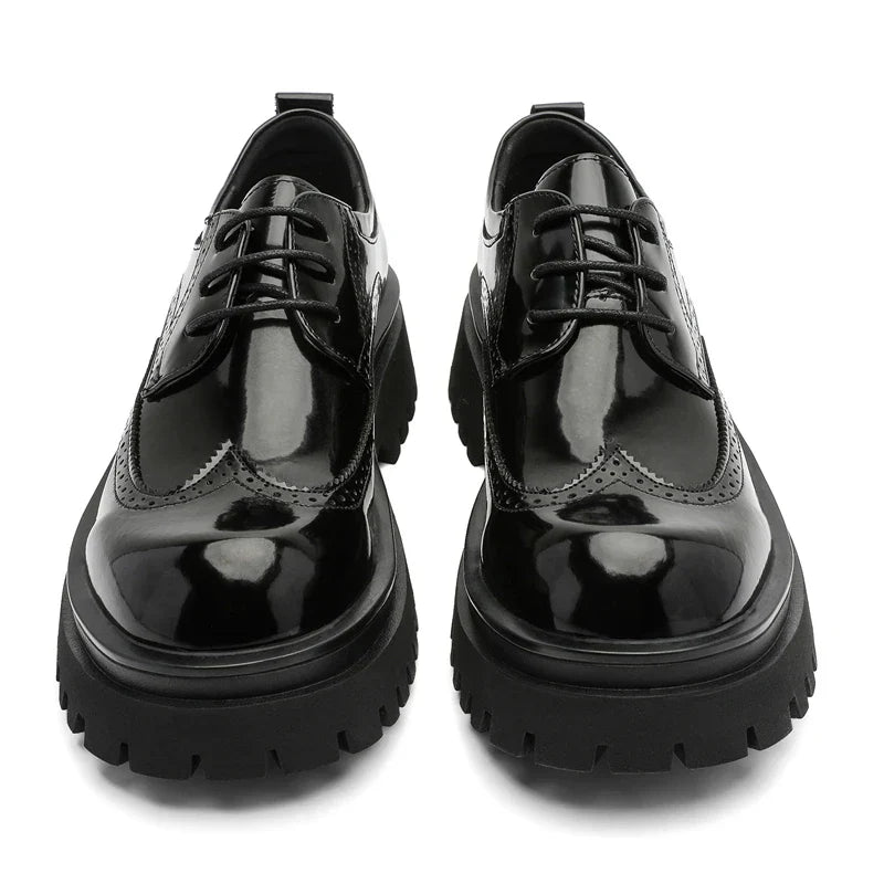 Brand Man Shoes Formal Green Glossy Leather Shoes for Men Lace Up Oxfords for Male Wedding Party Office Business Casual Shoe Men