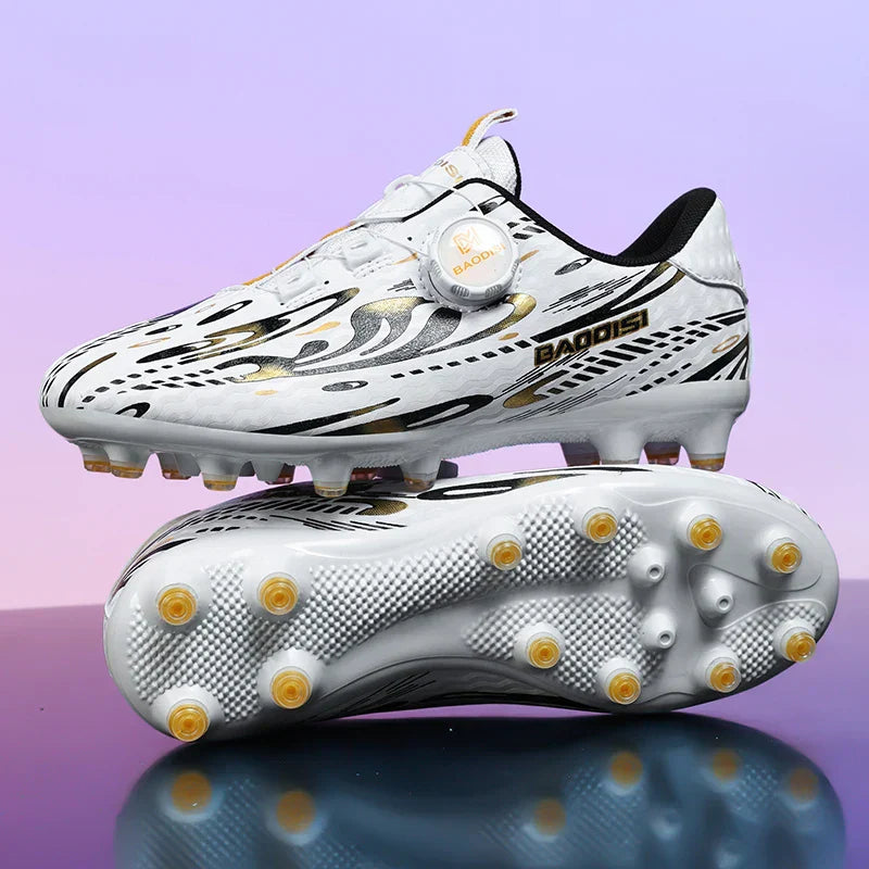 Kids Soccer Cleats Football Shoes Studs Non Slip Breathable Lightweight Training Sports Boys Girls Children Football Match Boots