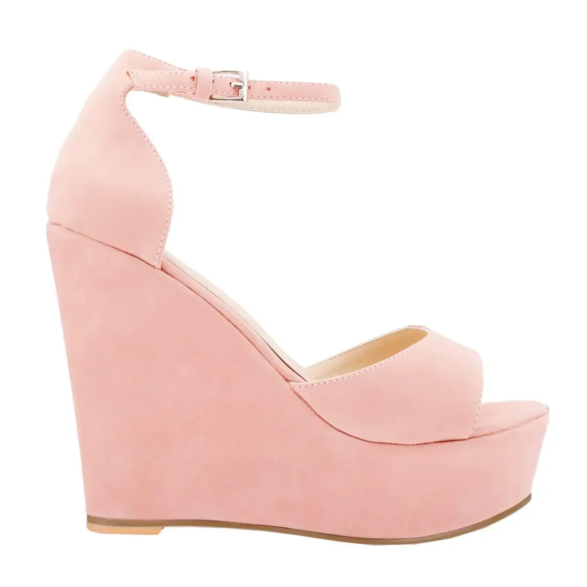 Women Sandals 14cm Sexy Peep Toe Ankle Strap Platform Wedge High Heels Sandal Party Red Wedding Dress Ladies Shoes Large Size