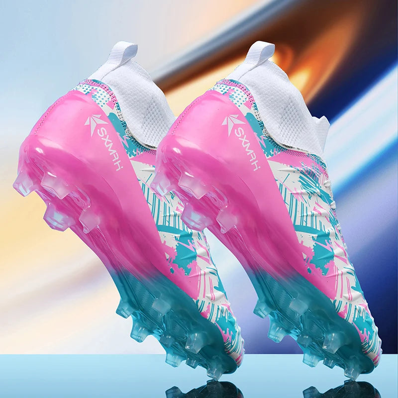 Double Star FG Long Studs Soccer Cleats Size 35-46 Breathable Wearproof Outdoor Natural Grass Unisex Professional Football Shoes