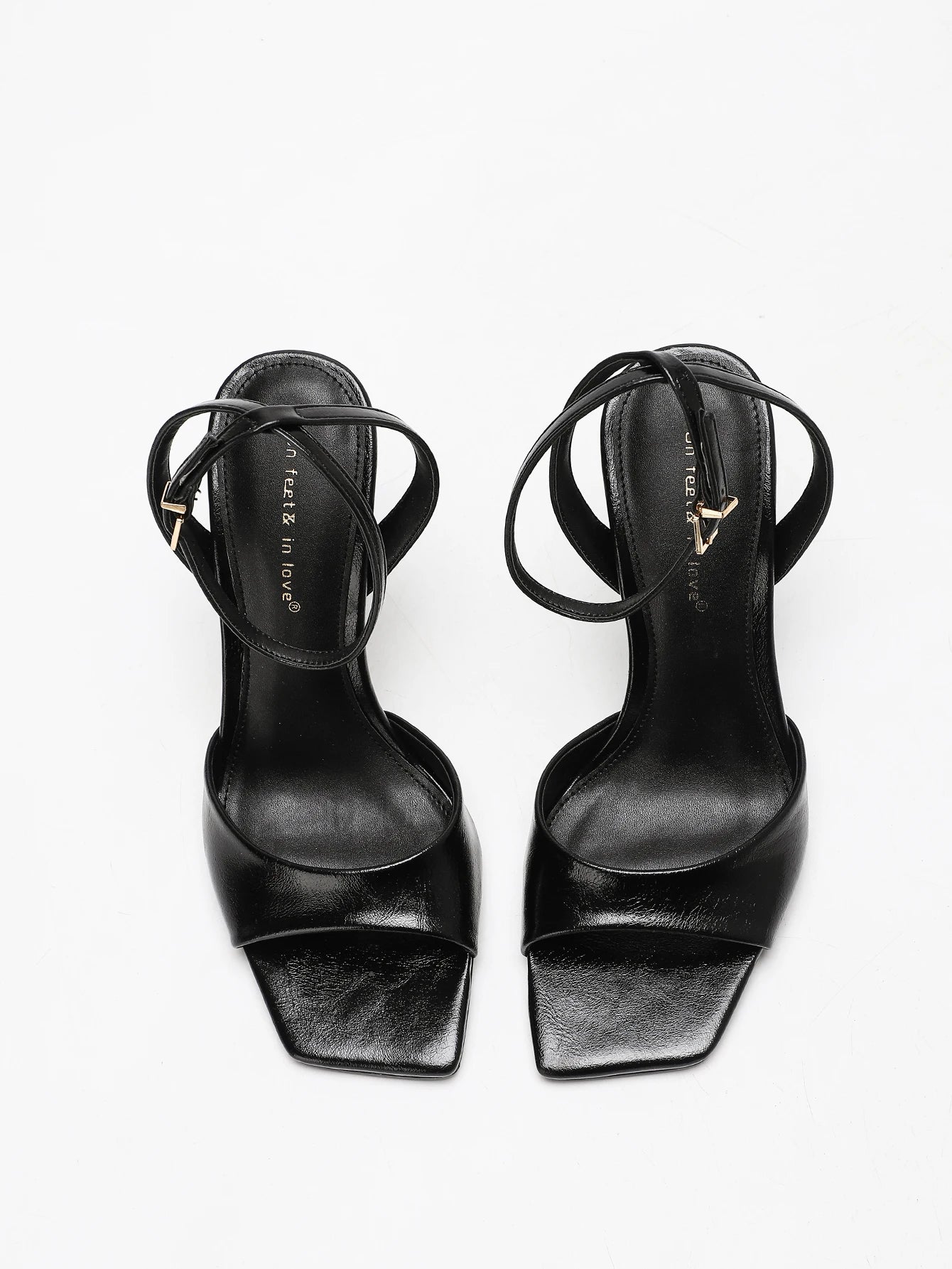 Classic Black Ankle Strap Stiletto Heels, Square Toe Open Toe HighHeels, Women's Versatile Dress Shoesfor All Occasions