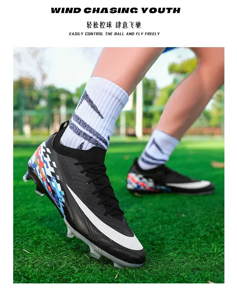 New Men Soccer Shoes Sport Grass Cleats Unisex Non-Slip Match Adult Ultralight Outdoor Football Boots Comfortable High-quality