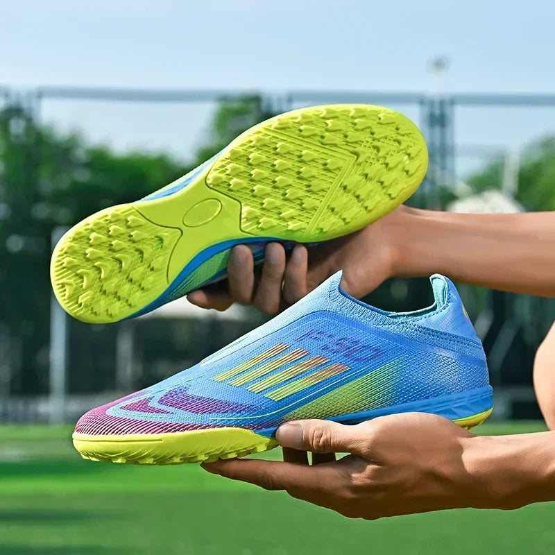 New Men Soccer Shoes Outdoor Sport Football Boots Training Breathable Match Boys Adult Cleats Non Slip Long Spikes Comfortable