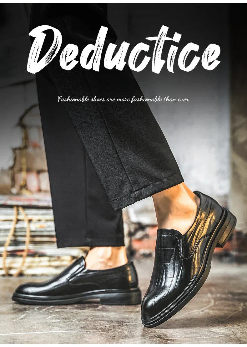 Retro Business Dress Derby Shoes for Men Spring Autumn New Designer Wedding Shoes Male Solid Color Cow Leather Shoes Man