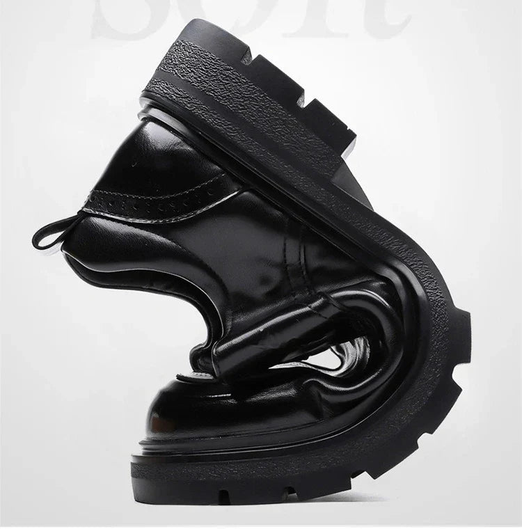 Spring Autumn New Increase Leather Shoes for Men Black Business Casual Platform Shoes Male Fashion High Quality Dress Shoe Man