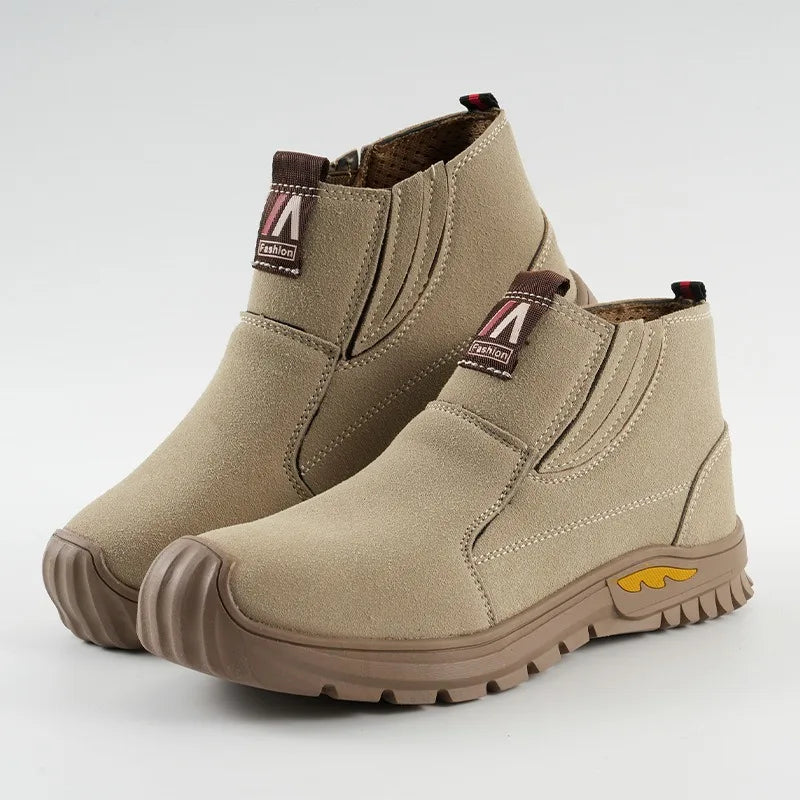 Indestructible Men Steel Toe Work Boots Autumn New Waterproof Wear-resistant Safety Shoes Men High Top Ankle Boots Hombre 36-46
