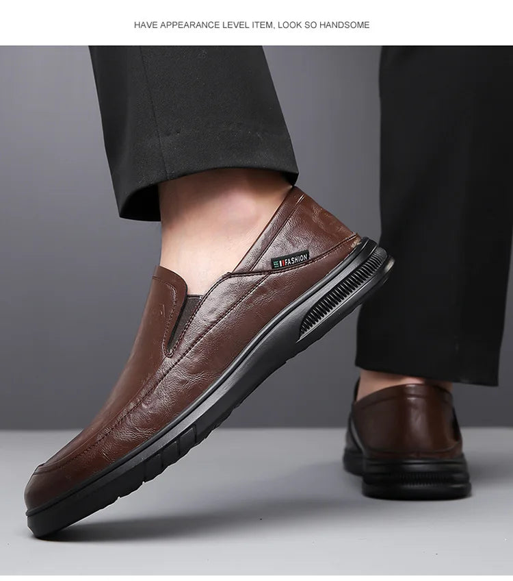 2026 Spring Business Casual Shoes for Men Solid Color New Designer Half Slippers Shoes Male Fashion Soft Sole Leather Shoe Man