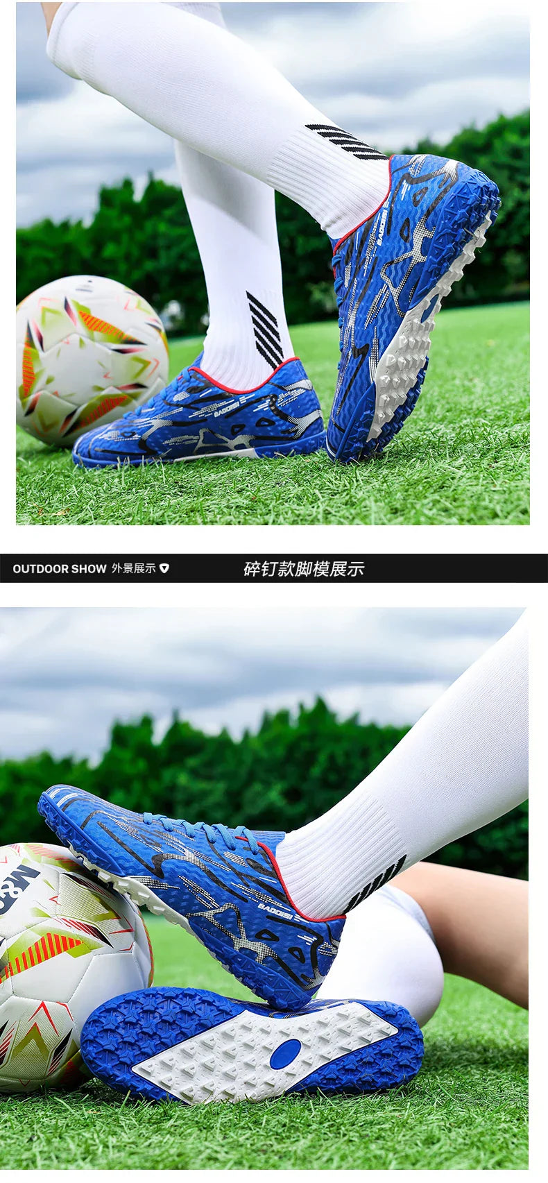 Soccer Shoes Child Football Shoes Outdoor Non-Slip Futsal Shoes Kids Sneakers Boys Low-cut Lightweight Children's Sports Shoes