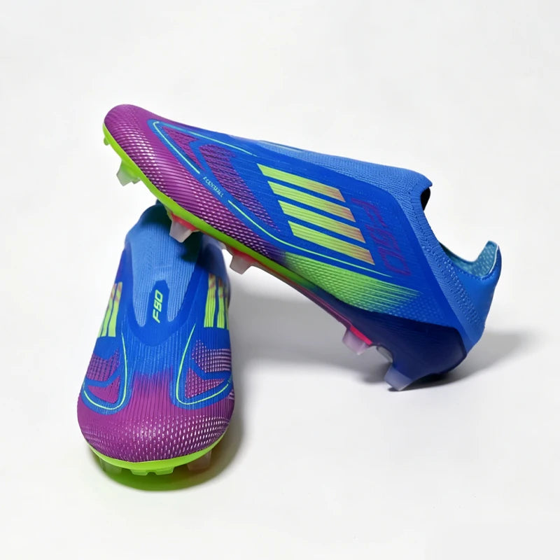 F50 High Quality Mens Football Boots FG/TF Without-lace Training Studded Fast Soccer Cleats Non Slip Football Shoes Boys 35-45