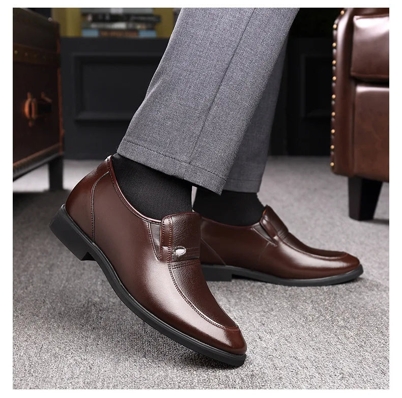 Autumn Increased 6 Cm Men Formal Shoes Hidden Heel Men's Wedding Oxfords Heighten Tall Male Dress Leather Footwear
