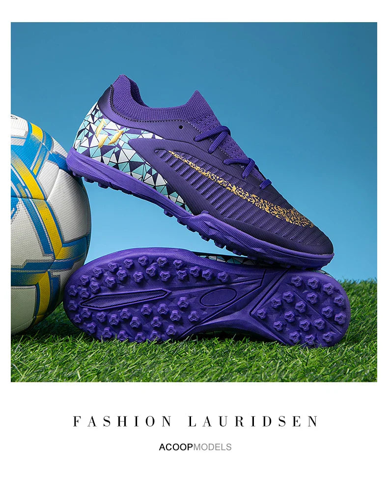 New Kid Match Boys Football Boots Sports Shoes Match Soccer Shoes Outdoor Sneakers Professional Non-Slip Comfortable Unisex