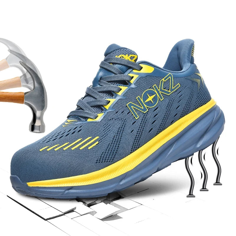 New Men Work Shoes Steel Wear-resistant Safety Shoes Anti-impact Steel Toe Sneakers Protective Breathable Sneakers Construction