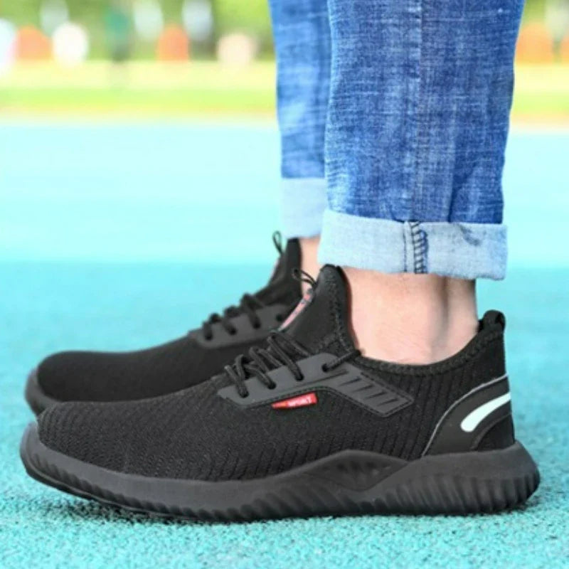 Work Men Safety Shoes Indestructible Steel Toe Shoes Puncture-Proof Anti-Smash Boots Protective Safety Boots Breathable Sneakers