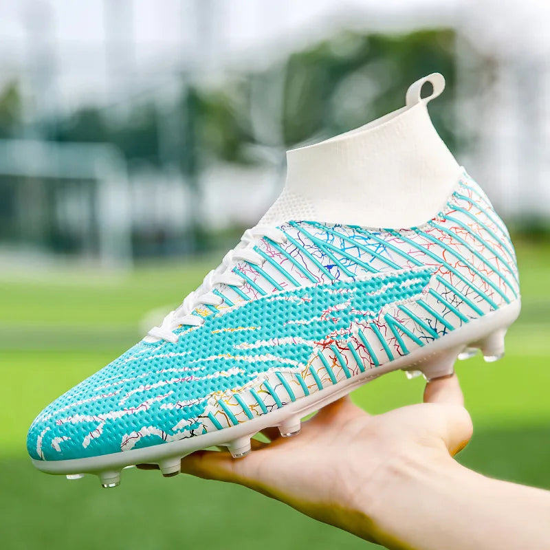 Men Light Soccer Shoes Size 35-45 Boys Soccer Shoes Football Boots High Ankle Kids Cleats Training Sport Sneakers Football Shoes
