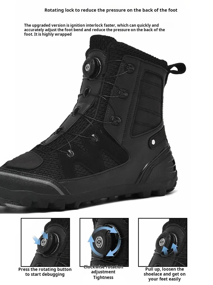 Motorcycle Boots Men Moto Riding Boots Four Seasons Breathable Motorcycles Shoes Motorbike Chopper Cruiser Touring Ankle Shoes