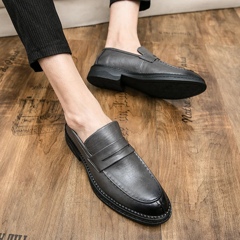 Premium Silver Business Shoes Men's Oxford Shoes Leather Brand Loafers Slip on High Quality Wedding Loafers Soft Sole Dress Shoe
