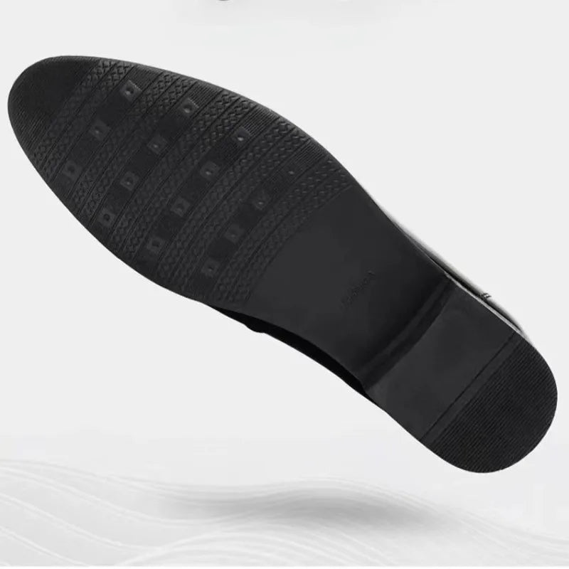 Dress Shoes Man Patent Leather Spring Autumn Bright Upper Pointed Toe Social Shoe for Men Casual 2025 Trend High Quality Fashion